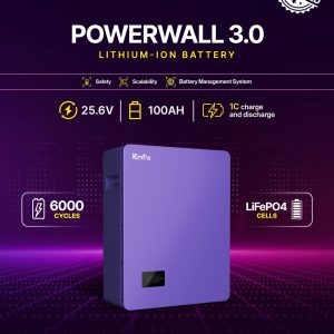 KNOX Powerwall 3.0 Lithium Battery LFP (LIO 2.56-IP20) 25.6vdc 100AH